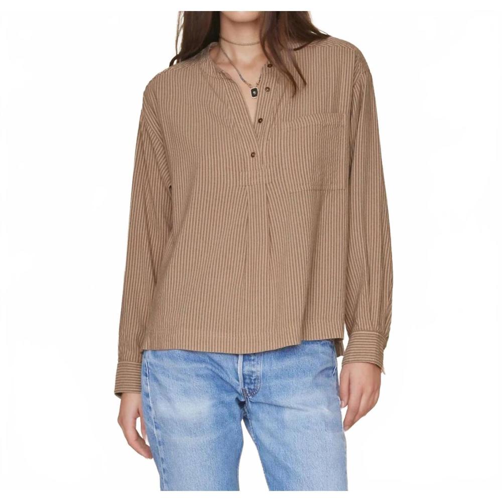 NEW XIRENA makenzie shirt in fawn stripe - Picture 4 of 7